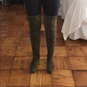 Green Suede Stuart Weitzman Over The Knee Boots